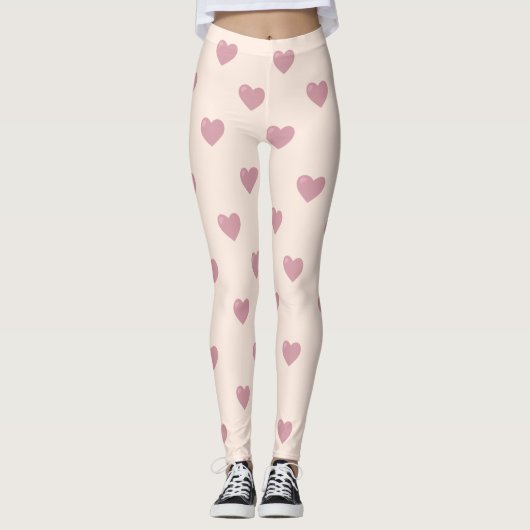 Leggings Coeurs d'amour Pastel (Devant)