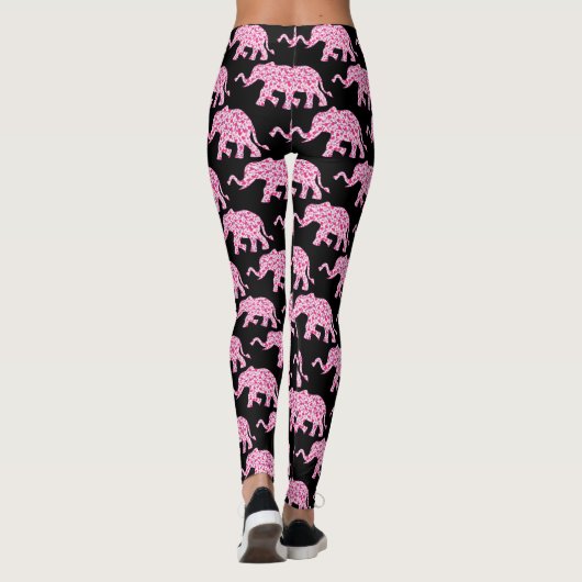 Leggings Coeurs d'amour rose éléphant (Dos)
