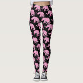 Leggings Coeurs d'amour rose éléphant (Devant)