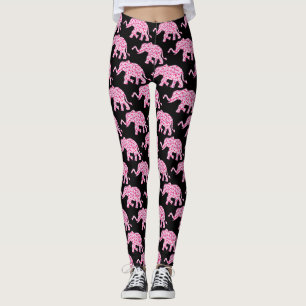 Leggings Coeurs d'amour rose éléphant