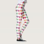 Leggings Coeurs d'aquarelle arc-en-ciel (Droite)