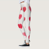 Leggings Coeurs d'aquarelle incomparable : design motif rom (Gauche)