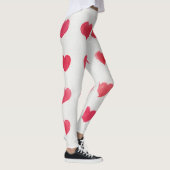 Leggings Coeurs d'aquarelle incomparable : design motif rom (Droite)
