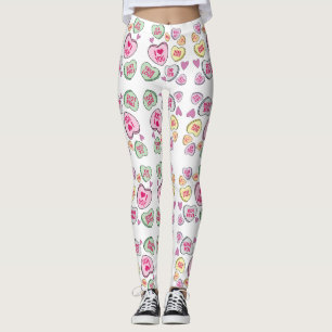 Leggings Coeurs de bonbons Valentines Jour Coeurs de conver