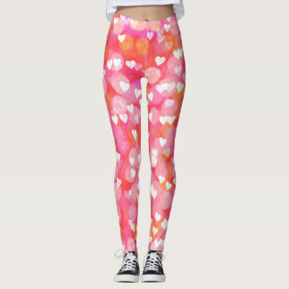 Leggings Coeurs de bulles roses