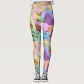 Leggings Coeurs de conversation aquarelle (Devant)