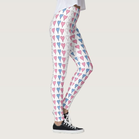 Leggings Coeurs de fierté transgenre (Droite)