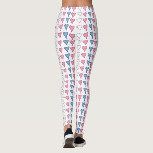 Leggings Coeurs de fierté transgenre (Dos)