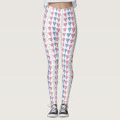Leggings Coeurs de fierté transgenre (Devant)