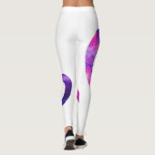 Leggings Coeurs de galaxie violet et rose (Dos)