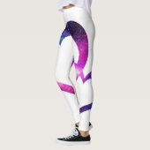 Leggings Coeurs de galaxie violet et rose (Gauche)