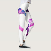 Leggings Coeurs de galaxie violet et rose (Droite)