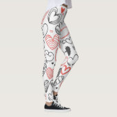 Leggings Coeurs de graffiti amusants (Droite)