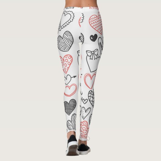 Leggings Coeurs de graffiti amusants (Dos)