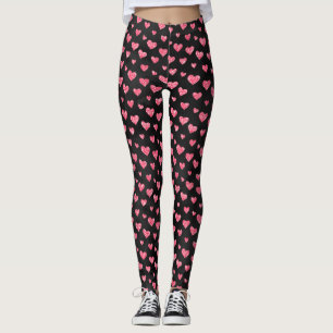 Leggings Coeurs de Parties scintillant rose romantique sur