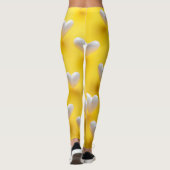 Leggings Cœurs de perle blanche sur jaune (Dos)