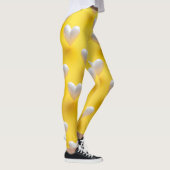 Leggings Cœurs de perle blanche sur jaune (Droite)