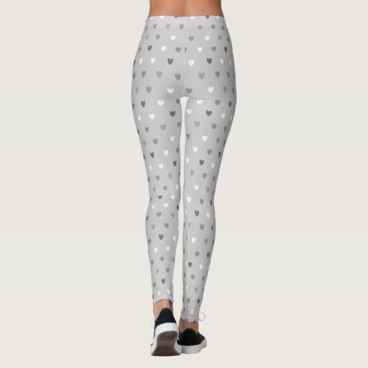Leggings Coeurs de polka minuscules dans les tons gris (Dos)