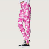 Leggings Coeurs de sensibilisation au cancer du sein rose e (Gauche)