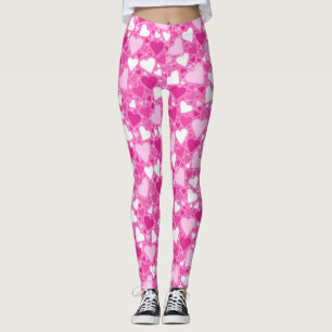 Leggings Cœurs de sensibilisation au cancer du sein rose et