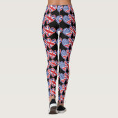 Leggings Coeurs du drapeau américain et britannique (Dos)