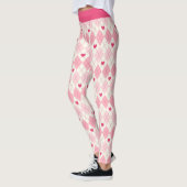 Leggings Coeurs et diamants roses (Gauche)
