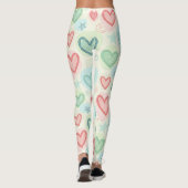 Leggings Cœurs et Étoiles Gribouillés (Dos)