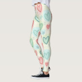 Leggings Cœurs et Étoiles Gribouillés (Gauche)
