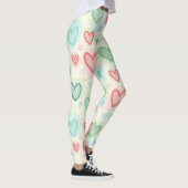 Leggings Cœurs et Étoiles Gribouillés (Droite)