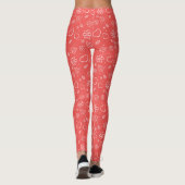 Leggings Cœurs et feuilles simples en contour (Dos)