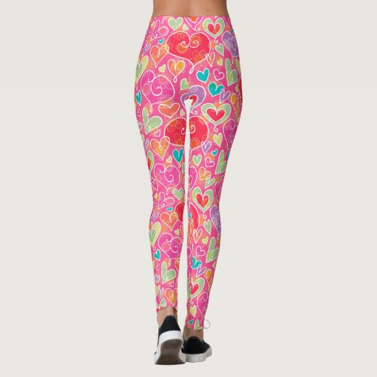 Leggings Coeurs et fleurs de Saint-Valentin (Dos)