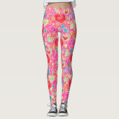 Leggings Coeurs et fleurs de Saint-Valentin (Devant)