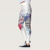 Leggings Coeurs Et Lavages Dans L'Aquarelle (Gauche)