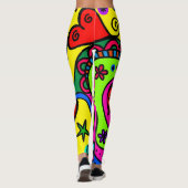 Leggings Coeurs et motif lumineux de remous (Dos)