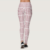 Leggings Coeurs et petits points Rouge et blanc Design chic (Dos)