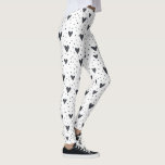 Leggings Coeurs et Polka Dot Motif noir et blanc<br><div class="desc">Coeurs mignons et pois motif sur leggings blancs</div>