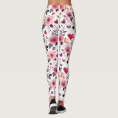 Leggings Coeurs Et Roses Roses (Dos)