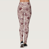 Leggings Cœurs Floraux Rouge Crème (Dos)