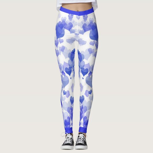 Leggings Coeurs flottants bleus (Devant)