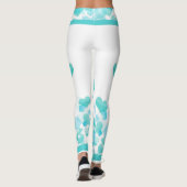 Leggings Coeurs flottants en turquoise (Dos)
