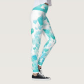 Leggings Coeurs flottants en turquoise (Droite)