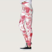 Leggings Coeurs flottants rouges roses (Gauche)
