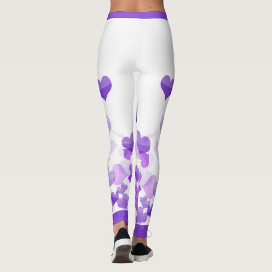 Leggings Coeurs flottants violets (Dos)