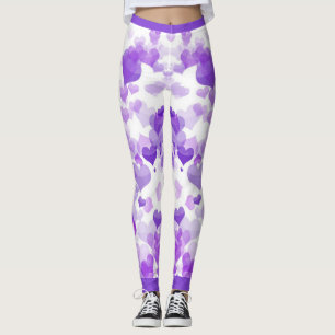 Leggings Coeurs flottants violets