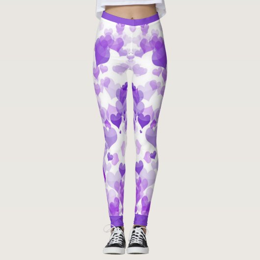 Leggings Coeurs flottants violets (Devant)