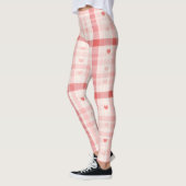 Leggings Cœurs Gingham • Classique Douce Saint-Valentin San (Gauche)