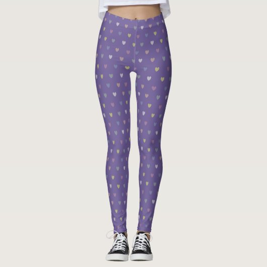 Leggings Coeurs minuscules polka sur violet violet Ultra vi (Devant)