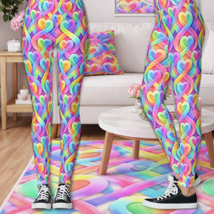 Leggings Cœurs modernes colorés motif Saint-Valentin