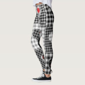 Leggings Coeurs Noir Blanc Patchwork Sans Couleur. (Gauche)