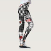 Leggings Coeurs Noir Blanc Patchwork Sans Couleur. (Droite)